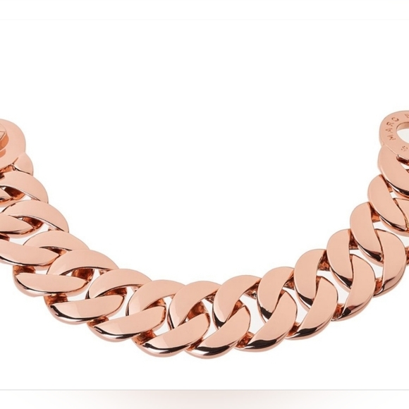 RESERVED MARC BY MARC JACOBS-Katie Turnlock Logo Link Bracelet-Rose Gold-GP- NWT - Picture 2 of 4